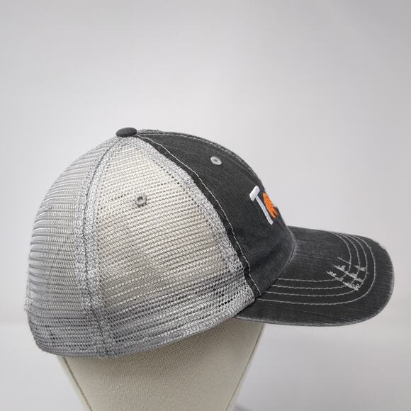 Tovuti Strapback Trucker Hat Gray One Size Adjustable Embroidered Distressed Ha - Picture 5 of 9